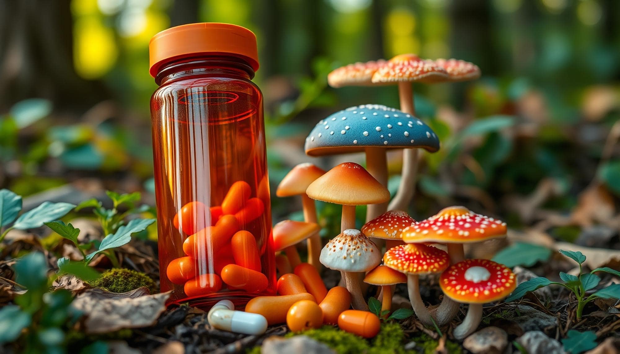 Mushrooms for stress relief in capsules